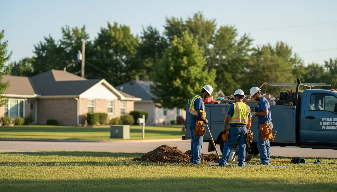 Residential water line and bathroom plumbing service in Hills, MN